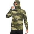 thumbnail image 2 of Xdegoge Men's Leaf & Branch Camo Sun Protection Hoodie Loose Fit Long Sleeve Fishing Shirt Hooded Face Mask Outdoor Adventure Workout Tops for Hiking, 2 of 7