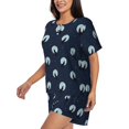 thumbnail image 2 of Fuzoiu Wolf And Moon Print Women's Short-Sleeved Pajama Set,Lounge Sleepwear Set,Womens Pajama Sets 2 Piece,Button-Up Top and Shorts with Pockets-4X-Large, 2 of 7