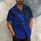 thumbnail image 5 of Mens Casual Manga Corta Botón Abajo Camisas Turndown Cuello Blusa de Impresión, Poliéster Ligero Top de la Moda para el Verano Al Aire Libre Y el Uso Diario, 5 of 6