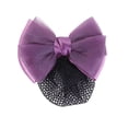thumbnail image 1 of EeaseCA 1Pc Beautiful Bowknot Design Hair Net Pearl Studded Hairpin for Hair Decoration Use Thick Net (Purple), 1 of 7