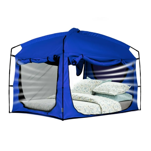 Carpa de Cama Portátil Porayhut para Privacidad para Dormir Tamaño Completo Azul