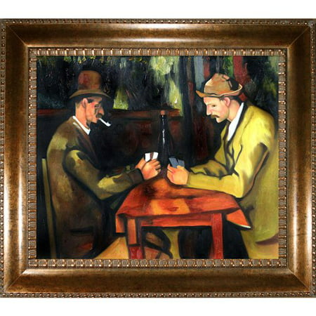 UPC 688576100067 product image for Tori Home Card Players with Pipes by Paul Cezanne Framed Painting | upcitemdb.com