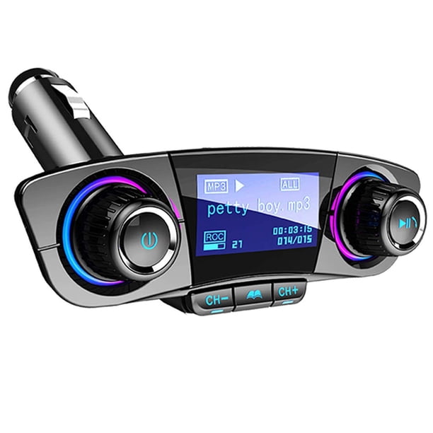 Transmisor FM Bluetooth JINSERTA, kit manos libres para coche y cargador