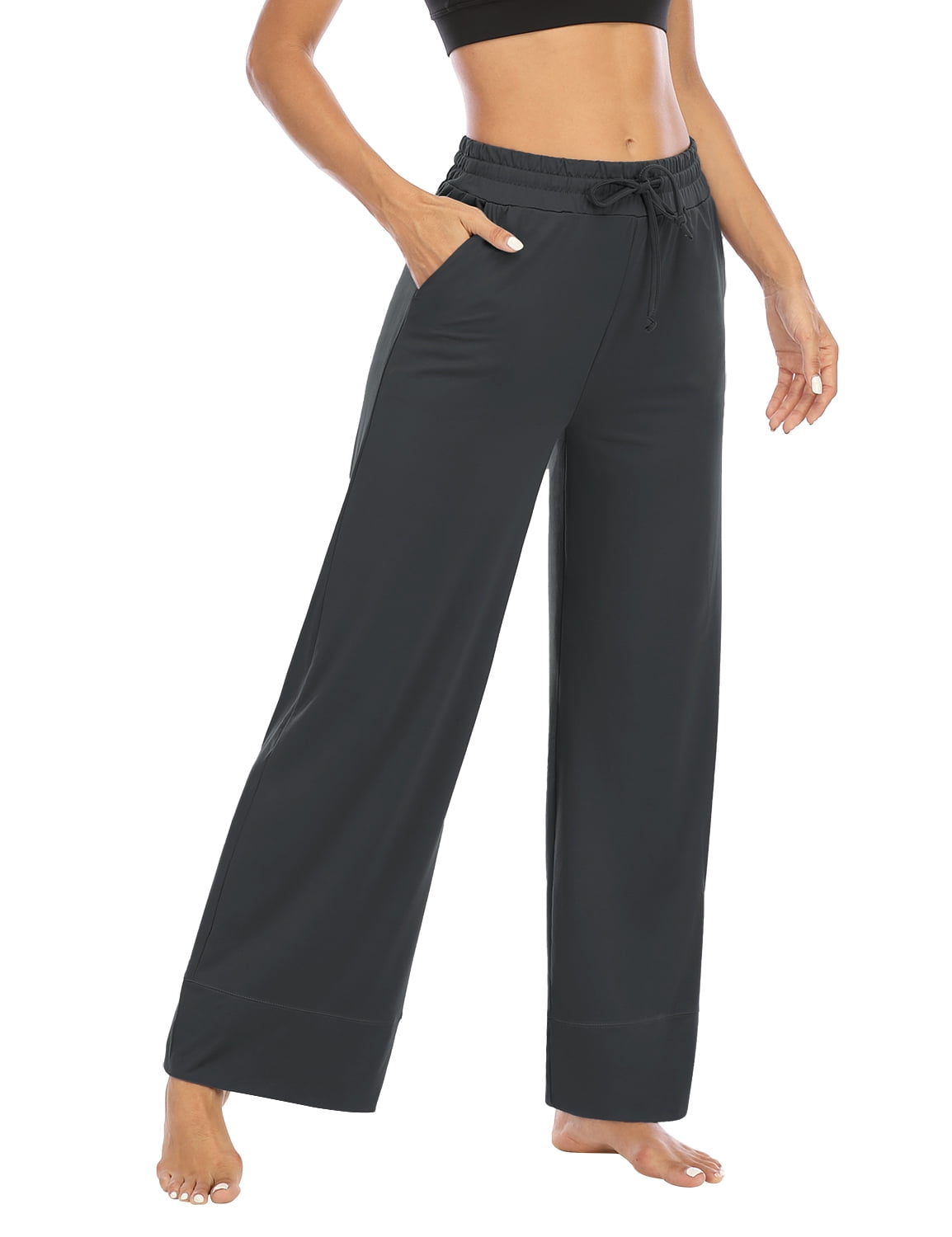 TQD Womens Yoga Sweatpants Wide Leg Lounge Pajamas Pants Comfy Drawstring Workout Joggers Pants with Pockets 