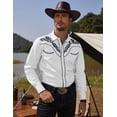 thumbnail image 2 of COOFANDY Cowboy Shirts for Men Long Sleeve Western Shirt Embroidered Button Up Shirts, 2 of 9