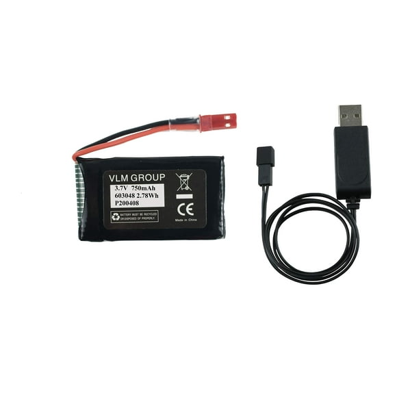 Batterie et Chargeur pour Drone Sky Viper S1700 S1750 V2400HD V2450FPV V2450GPS Scout Journey Drones Batterie 3.7v 750mAh Haute Capacité Haute Décharge