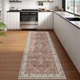 thumbnail image 3 of Boho Vintage Round Rug ft- Faux Wool Dreely Washable Area Rug Small Distressed Throw Rugs Floor Carpet for Door Mat Entryway Bedrooms Laundry (Round - ; Diameter Border ), 3 of 6