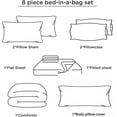 HIG 8 PCS Modern Comforter Set with Sheets All Season Bed in a Bag