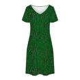 thumbnail image 4 of Liquidation d'Été 2025! Robe Grande Taille pour Femmes, Liquidation de Robe d'Été pour Femmes, Mode Féminine Robe Décontractée à Manches Courtes Imprimée Col en V, 4 of 5