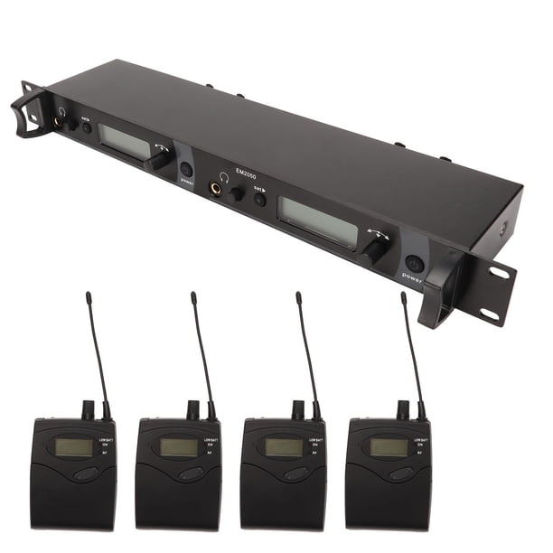 De Monitoreo De Auriculares Inalámbricos, De Monitoreo De Rendimiento De Escenario De 4 Petacas De Metal Entero UHF Para Iglesia