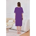 thumbnail image 2 of Ekouaer Women Zipper Robe Short Sleeve Duster Housecoat Short Bathrobes Zip Front Nightgown with Pockets, 2 of 4