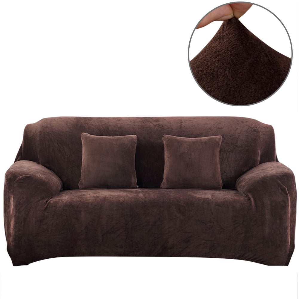 2/3Seater Velvet Plush Elastic Sofa Slipcover Easy Stretch Couch Cover Protector 