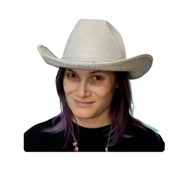 Cowgirl Hat - Silver Glitter - Pop Star - Costume Accessory - One Size