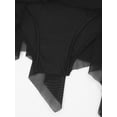 thumbnail image 7 of inlzdz Kids Girls Sparkle Metallic Figure Skating Competiton Dress Mesh Long Sleeve Irregular Hem Black 8, 7 of 7