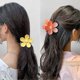 thumbnail image 5 of 6 Pcs Small Acrylic Hair Claw Clips Plastic Flower Shaped Jaw Clips Non Slip Hair Clamps Barrette Hair Accessories for Women Girls Headwear, 5 of 5