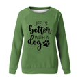thumbnail image 4 of Women Crewneck Pullover Tops Life is Better with Dogs Sweatshirt Trendy Dog Paw Graphic Dog Mama Shirt Dog Lovers Gift, 4 of 4