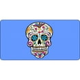 thumbnail image 1 of Sugar Skull Design On Blue Photo License Plate, 1 of 1