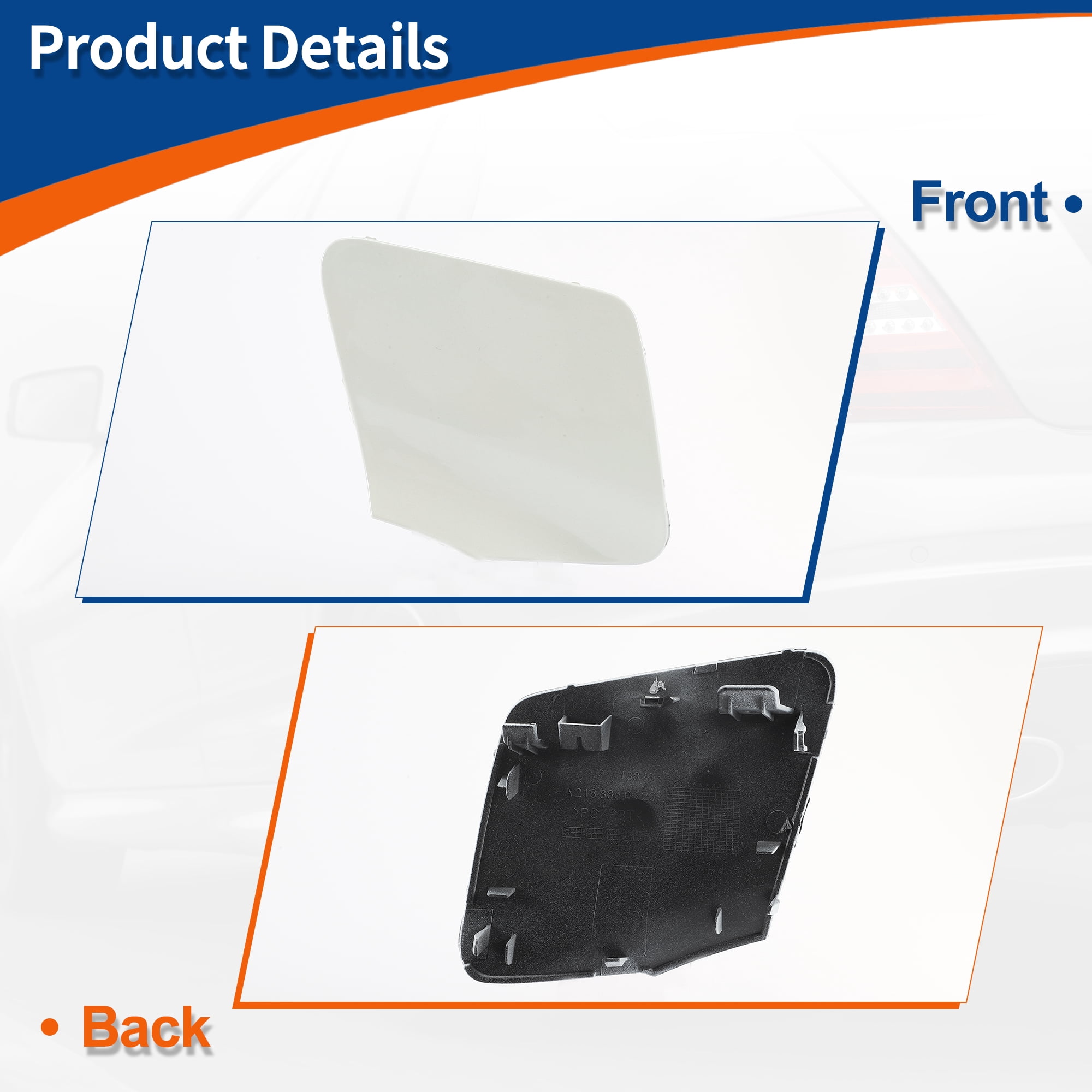 Unique Bargains Front Bumper Tow Hook Cover Diamond White for Mercedes-Benz CLS W218