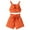 Orange, variant on TAGOLD Summer Outfit Sets for Kids Clothes,Girls Outfit Sets,Summer Girls Solid Color Pleated Suspender Top   Pocket Shorts Set With Belt Set