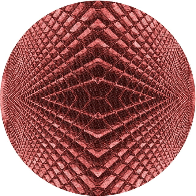 Ahgly Company Tapis Rond Lavable en Machine Intérieur Transitionnel Rouge Canneberge, 5 Pieds Rond