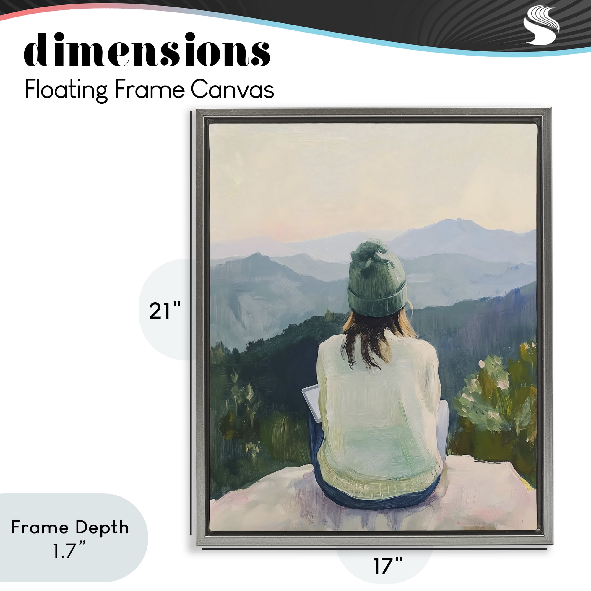 Stupell Industries Mindful Solitude Meditation View Gray Framed Floater Canvas Wall Art, design by The Prints Vibe