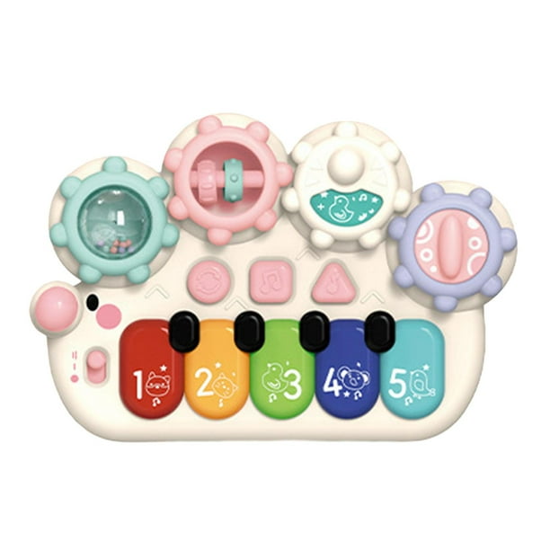 Juguete musical para bebé, piano educativo multifuncional de 3 modos. blanco