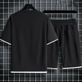 thumbnail image 4 of Linfrsh Mens Short Sets Two Piece Outfits Matching Shirts and Shorts Summer Casual Set Tracksuits(Black,M), 4 of 4