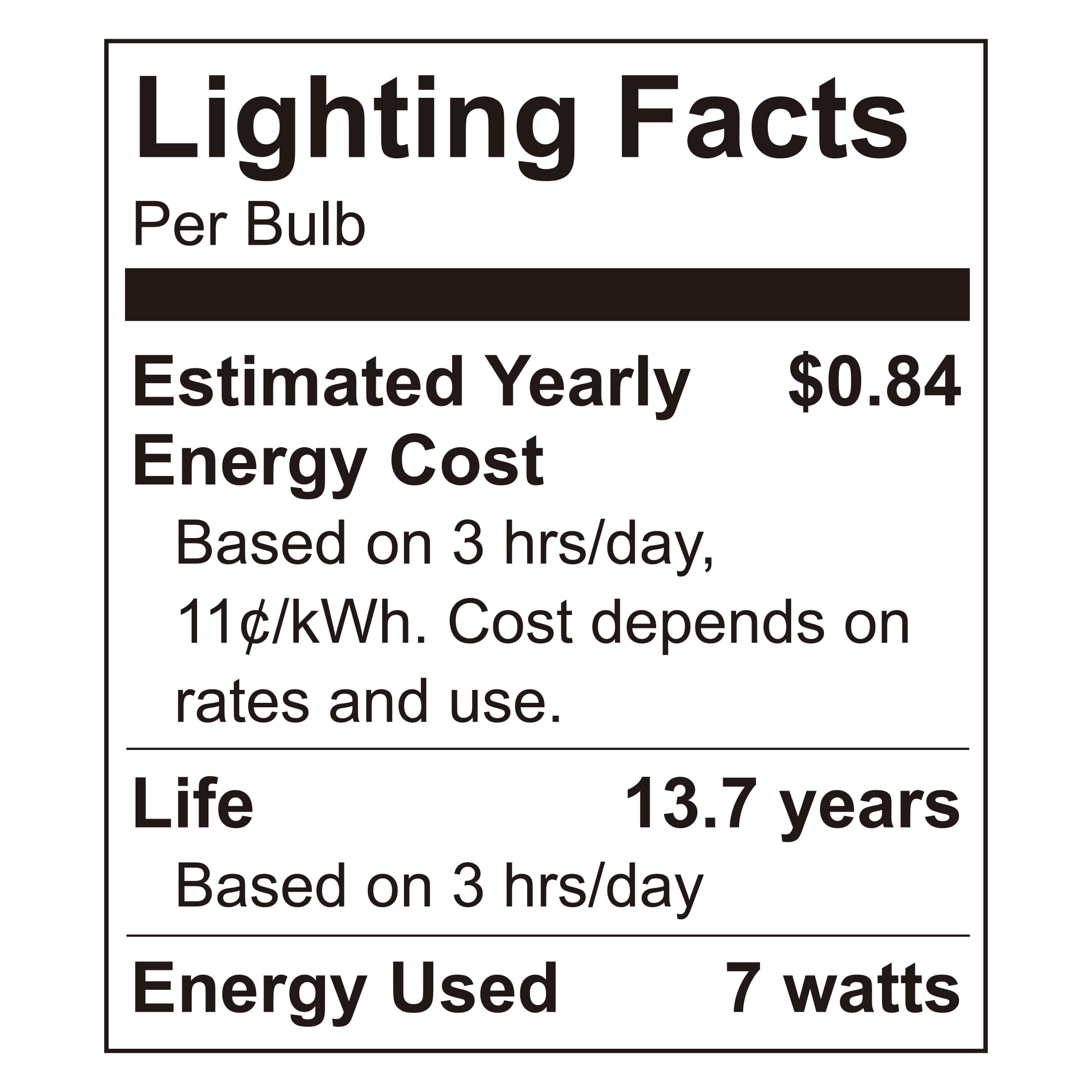 Great Value LED Orange Color Light Bulb, 7.5 Watts A19 Lamp E26 Medium Base, Non-dimmable, 2-Pack