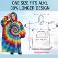 thumbnail image 4 of Oversized Wearable Blanket Hoodie,Colorful Tie Dye Mandala Pattern Sherpa Blanket Hoodie with Super Pockets,Super Warm Fuzzy Pullover for Women & Men, 4 of 6