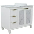 thumbnail image 6 of Trento 43" Solid Wood Vanity with Right Round Sink in White Carrara, 6 of 14