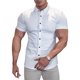 thumbnail image 1 of Sunloudy Camisa casual para hombre, color sólido, manga corta, cuello de solapa, ajuste delgado, tops de ocio con botones Sunloudy moda, 1 of 7