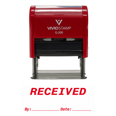 Precision and Convenience: VIVID STAMP Self-Inking RECEIVED By Date Rubber Stamp (Red Ink) - Medium
