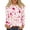 Pink, variant on WTOBBY Women's Floral Print Round Neck Long Sleeve Pullover Blouse, Casual Flowy Tunic Top, Lightweight Printed Shirt for Women,Pink L