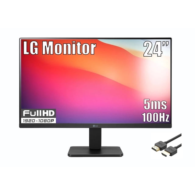 Monitor LG 24 FHD (1920 x 1080) con pantalla IPS de 3 lados sin bordes