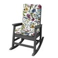 thumbnail image 5 of JUSTLET HDPE Single Rocking Chair with 1 Detachable Cushion - Waterproof, All-Weather Durable Outdoor Seating, Perfect for Poolside, Garden, Balcony, Gray Chair & Floral Cushion, 5 of 10