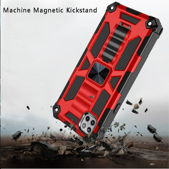 for Samsung Galaxy A22 5G Heavy Duty Stand Hybrid Shockproof Rugged [Military Grade] with Built-in Kickstand Fit Magnetic Car Mount Cover ,Xpm Phone Case [Red]