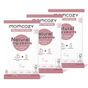 Momcozy Natural Breast Pump Wipes for Pump Parts Cleaning On-the-go, 30 Count (Pack of 3), Flash Clean & Resealable Pump Wipes