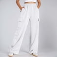 thumbnail image 3 of Cargo Sweatpants for Women 2026 Fall Winter Elastic High Waist Wide Straight Leg Casual Loose Sweat Pants with Pockets, 3 of 8