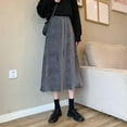 thumbnail image 5 of Womens Maxi Skirt Casual Flowy Elastic High Waist Long Skirts with Pockets Gray L, 5 of 5