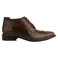 thumbnail image 5 of LIBERTYZENO Mens Ankle Boots Genuine Leather Lizard Print Dress Shoes, Brown, 5 of 8