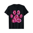 thumbnail image 2 of Men's Dog Lover Paw & Hearts Graphic T-Shirt - Casual Black Cotton Tee with Pink Heart Design, Round Neck, Short Sleeve, All-Season Wear, 220g Tee For Adult, Men, Women, Teen, Teenager, Adolescent, Y, 2 of 6