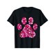 thumbnail image 2 of Men's Dog Lover Paw & Hearts Graphic T-Shirt - Casual Black Cotton Tee with Pink Heart Design, Round Neck, Short Sleeve, All-Season Wear, 220g Tee For Adult, Men, Women, Teen, Teenager, Adolescent, Y, 2 of 6