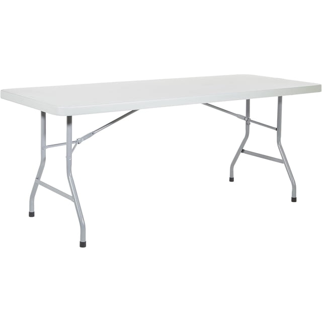 Table Pliante Centrale Rectangulaire Polyvalente en Résine pour Bureau, Longue, à Hauteur Réglable