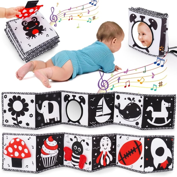 Toys Thremhoo en blanco y negro de alto contraste para bebés de 0 a 6 meses
