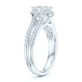 thumbnail image 4 of Sterling Silver Split Shank 1.0CT Simulated Round Brilliant Cut Diamond Halo Engagement Ring Bridal Ring For Women (10.5), 4 of 6