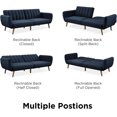 thumbnail image 3 of Novogratz Brittany Futon, Convertible Sofa & Couch, Blue Linen My Lux Decor Round, 3 of 4