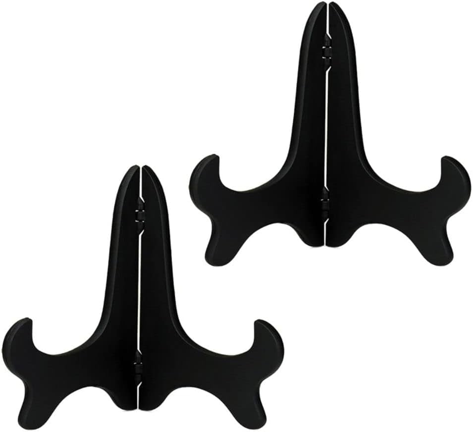 2 Packs Wooden Plate Stands for Display, Plate Holder Display Stand