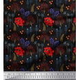 thumbnail image 1 of Soimoi Black Velvet Fabric Leaves & Floral Artistic Print Fabric by the Yard 58 Inch Wide, 1 of 1