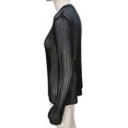 thumbnail image 4 of Chaqueta Top de cuello redondo para mujer Top de punto de ganchillo casual Slim Fit Color sólido Party Clubwear Cgtredaw Negro L para Mujer, 4 of 8