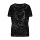 thumbnail image 5 of Camisas de Manga Corta para las Mujeres Casual Brillante Color Sólido Empalmado Cuello de Tortuga Tops para el Uso Diario, 5 of 9